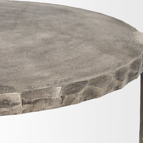 Randy Silver Nickel Cast Aluminum Metal Coffee Table by Mercana at Eve Furniture