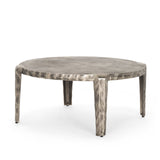 Randy Silver Nickel Cast Aluminum Metal Coffee Table by Mercana at Eve Furniture