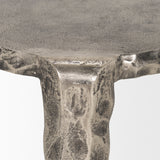 Randy Textured Silver Nickel Cast Aluminum Metal Accent Table by Mercana at Eve Furniture