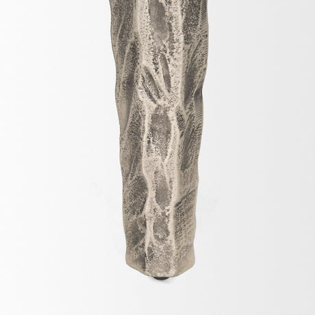 Randy Textured Silver Nickel Cast Aluminum Metal Accent Table by Mercana at Eve Furniture