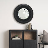 Ranela Black Beaded Wooden Wall Mirror by Mercana at Eve Furniture