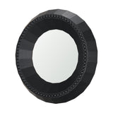 Ranela Black Beaded Wooden Wall Mirror by Mercana at Eve Furniture
