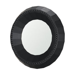Ranela Black Beaded Wooden Wall Mirror by Mercana at Eve Furniture