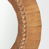 Ranela Light Brown Beaded Wooden Wall Mirror by Mercana at Eve Furniture