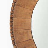 Ranela Light Brown Beaded Wooden Wall Mirror by Mercana at Eve Furniture