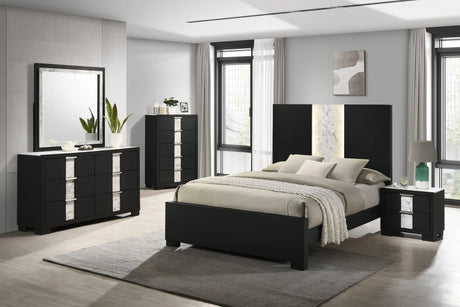 Rangley Black King LED Panel Bed by Crown Mark at Eve Furniture
