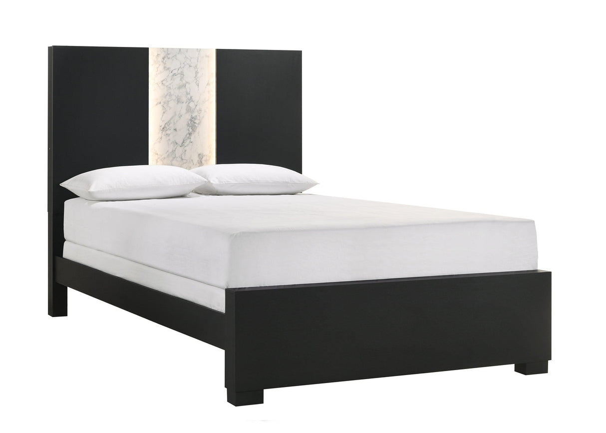 Rangley Black King LED Panel Bed by Crown Mark at Eve Furniture