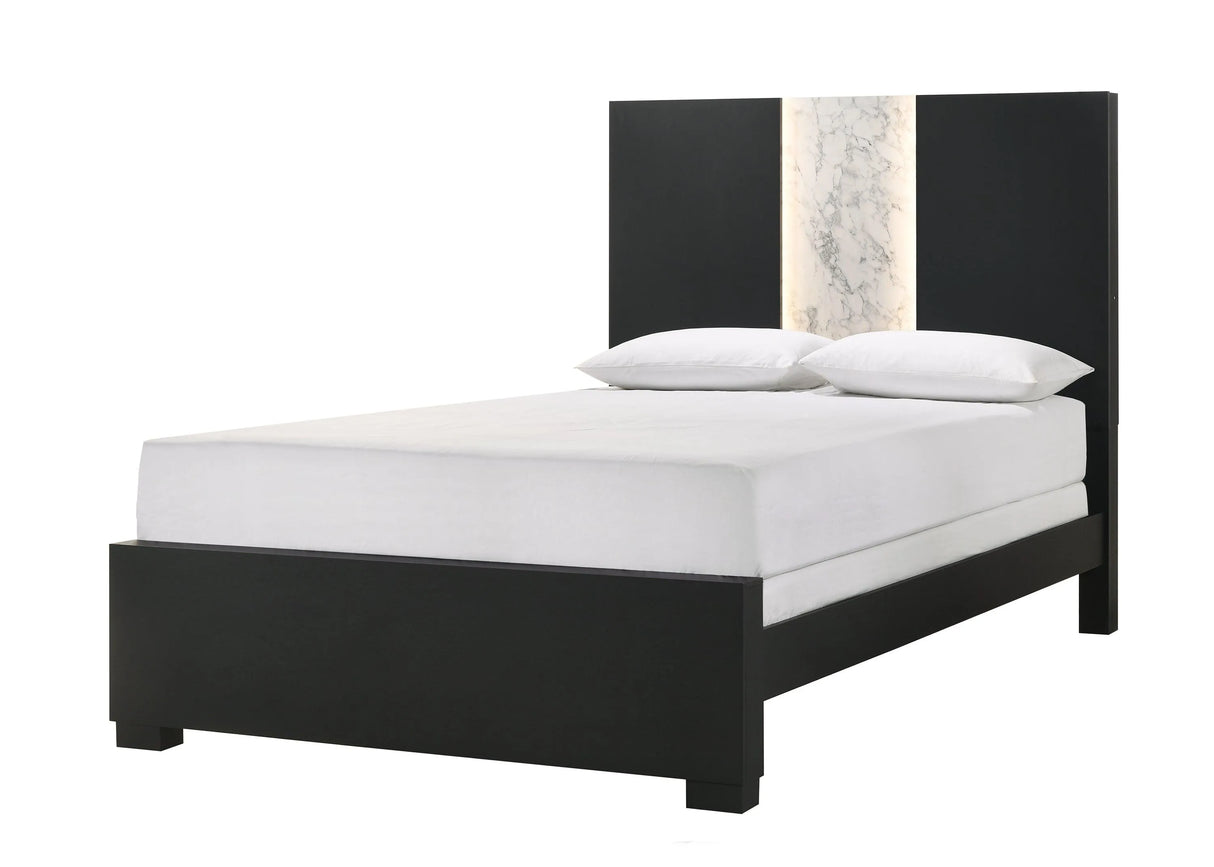 Rangley Black LED Panel Bedroom Set by Crown Mark at Eve Furniture