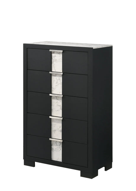 Rangley Black LED Panel Bedroom Set by Crown Mark at Eve Furniture