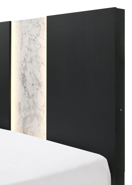 Rangley Black LED Panel Bedroom Set by Crown Mark at Eve Furniture