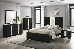 Rangley Black LED Panel Bedroom Set by Crown Mark at Eve Furniture