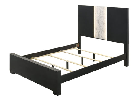 Rangley Black Queen LED Panel Bed by Crown Mark at Eve Furniture