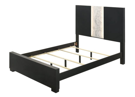 Rangley Black Queen LED Panel Bed by Crown Mark at Eve Furniture