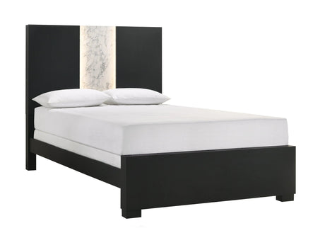 Rangley Black Queen LED Panel Bed by Crown Mark at Eve Furniture