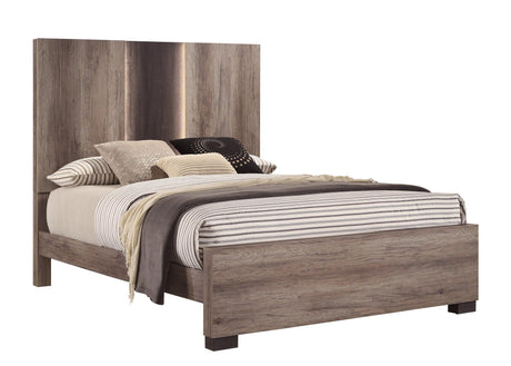 Rangley Brown Queen LED Panel Bed by Crown Mark at Eve Furniture