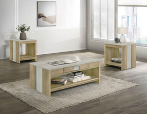 Rangley Driftwood 3-Piece Coffee Table Set by Crown Mark at Eve Furniture