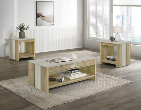 Rangley Driftwood 3-Piece Coffee Table Set by Crown Mark at Eve Furniture