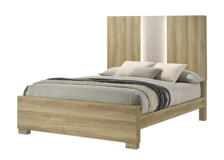 Rangley Driftwood King LED Panel Bed by Crown Mark at Eve Furniture