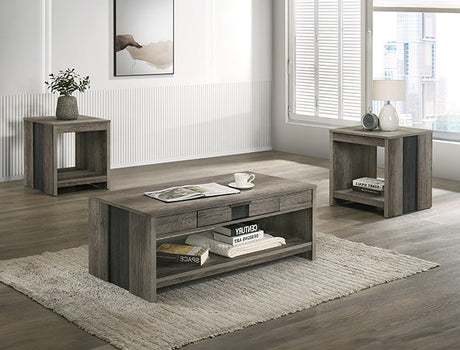 Rangley Grey and Brown 3-Piece Cocktail Set by Crown Mark at Eve Furniture