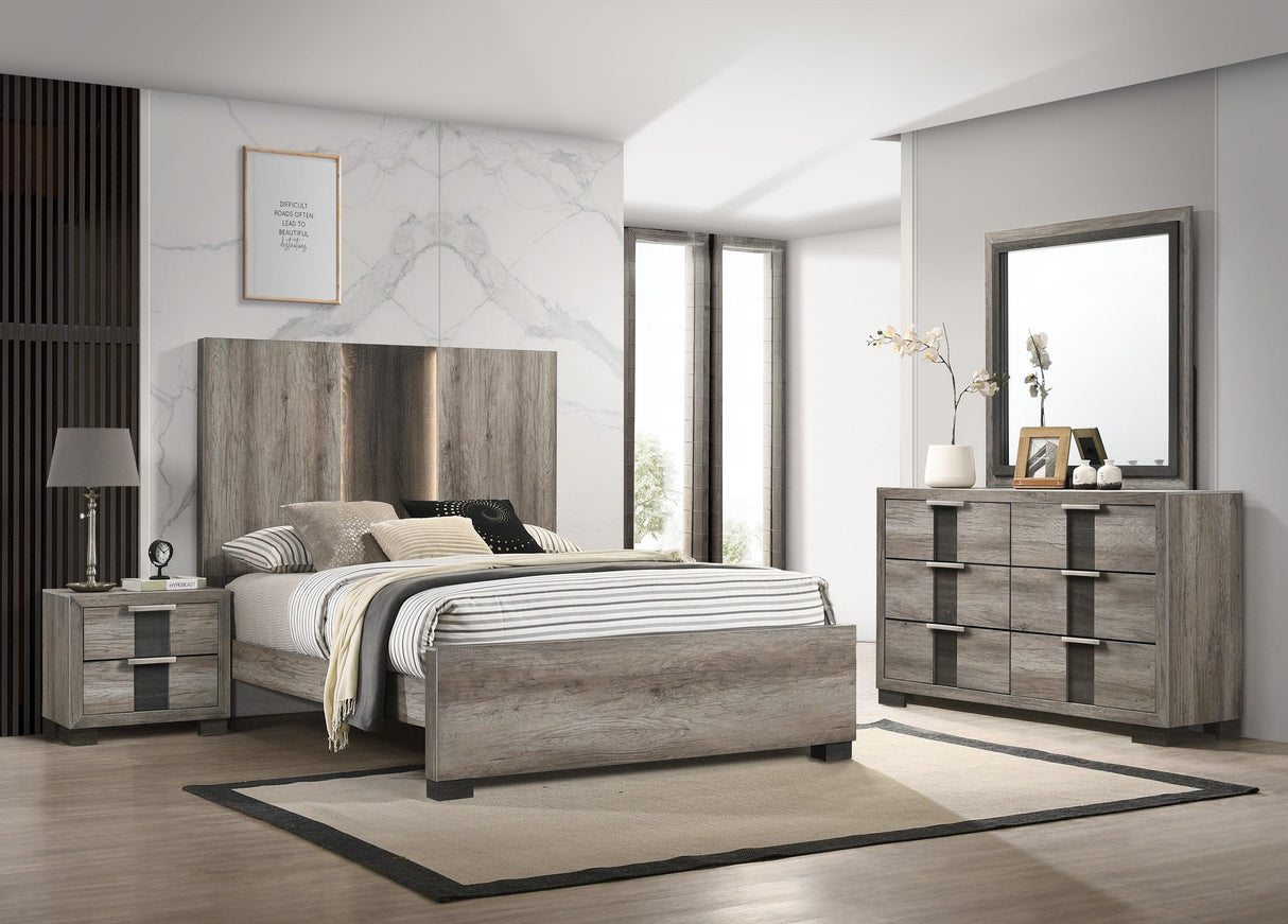 Rangley Brown LED Panel Bedroom Set by Crown Mark at Eve Furniture