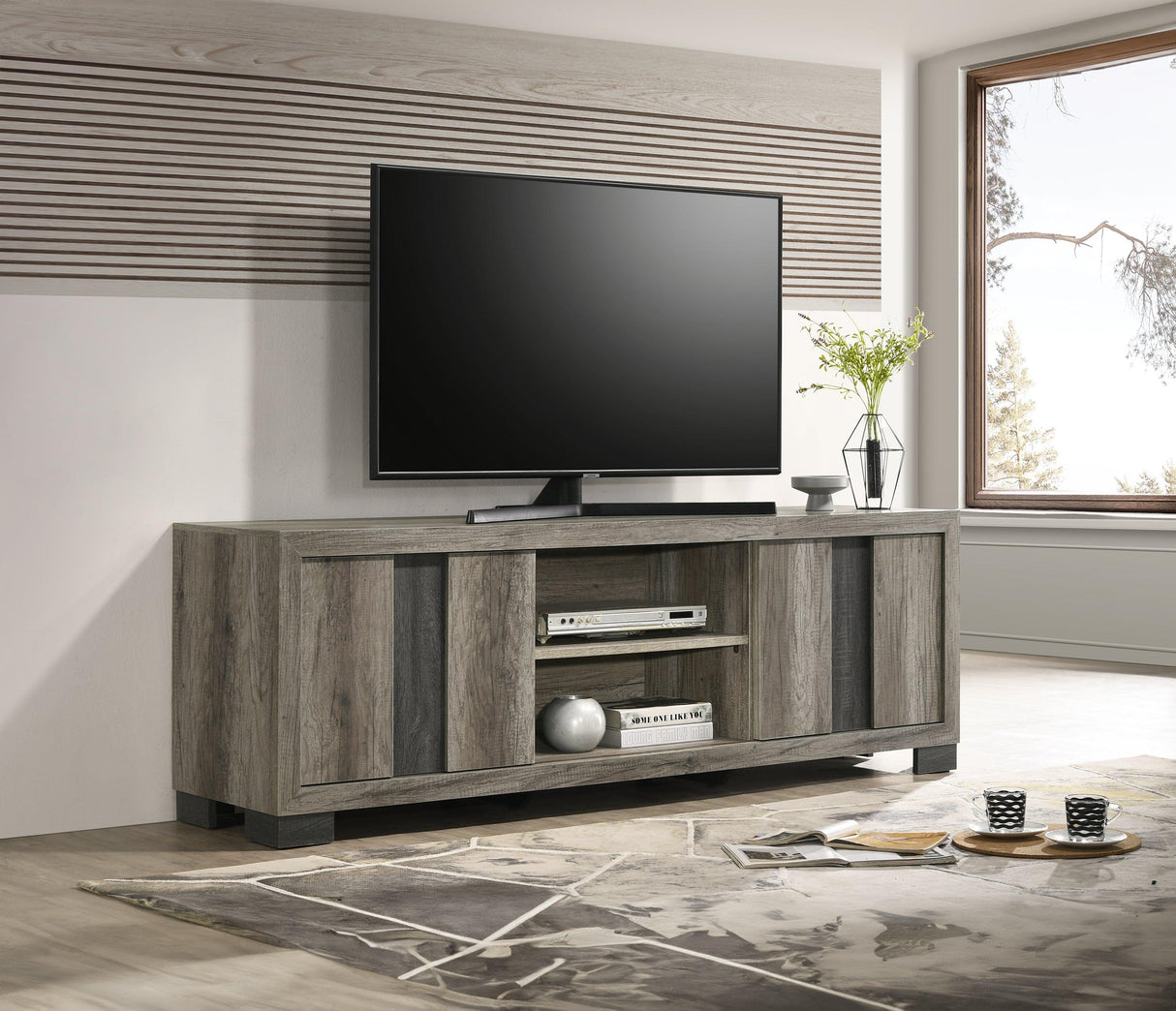 Rangley Gray TV Stand by Crown Mark at Eve Furniture