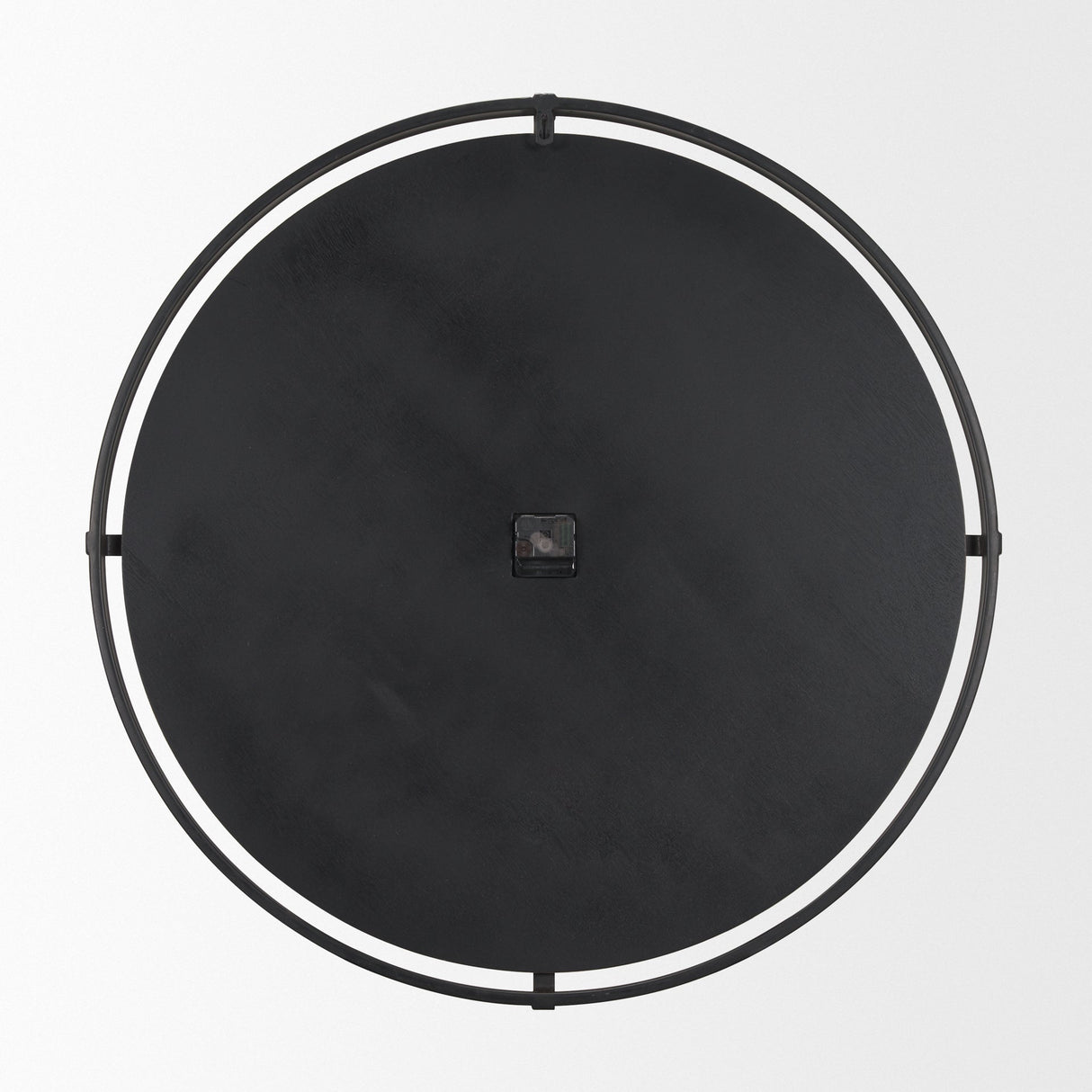 Rani Matte Black Metal w/ Wood Wall Clock by Mercana at Eve Furniture