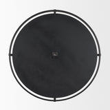 Rani Matte Black Metal w/ Wood Wall Clock by Mercana at Eve Furniture