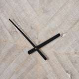 Rani Matte Black Metal w/ Wood Wall Clock by Mercana at Eve Furniture