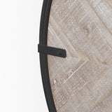 Rani Matte Black Metal w/ Wood Wall Clock by Mercana at Eve Furniture