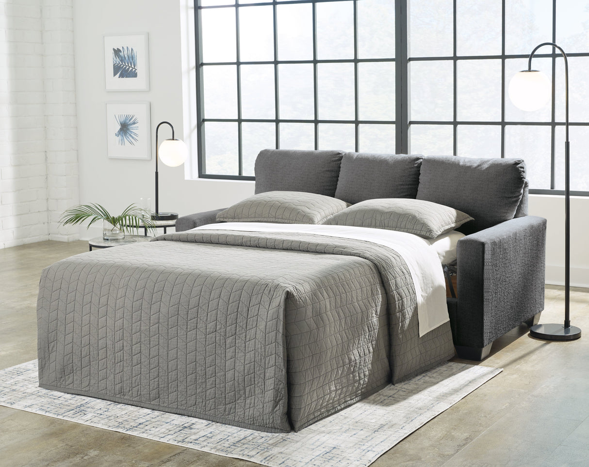 Rannis Pewter Full Sofa Sleeper by Ashley at Eve Furniture