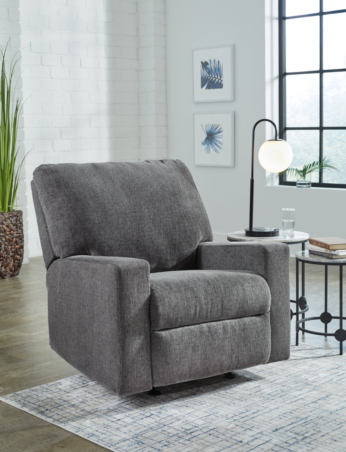 Rannis Pewter Recliner by Ashley at Eve Furniture