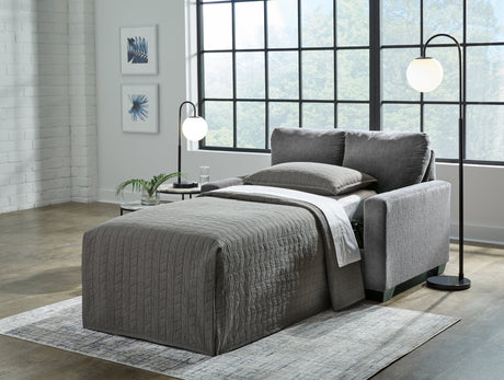 Rannis Pewter Twin Sofa Sleeper by Ashley at Eve Furniture