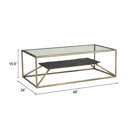 Ranol Brass Coffee Table by Zuomod at Eve Furniture