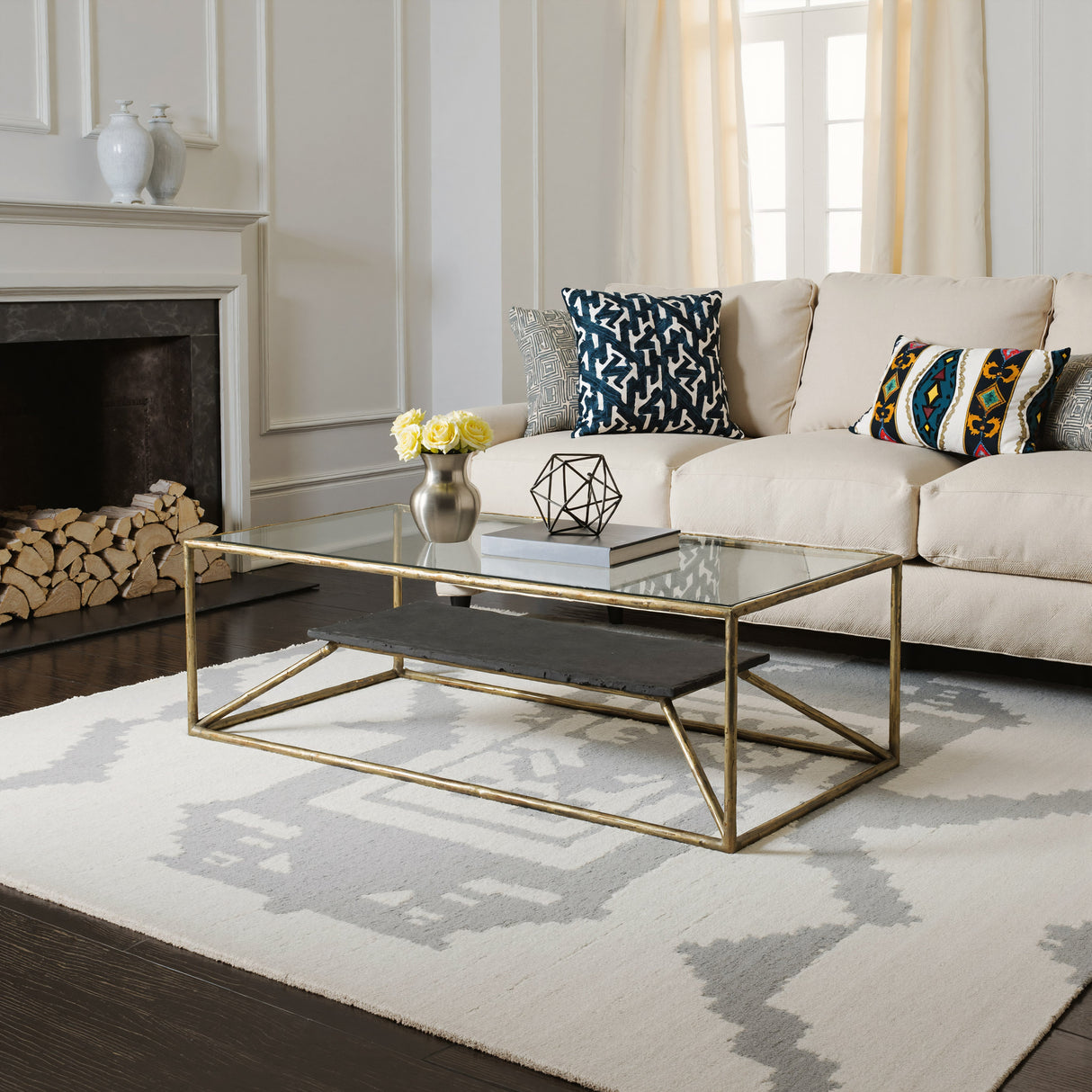 Ranol Brass Coffee Table by Zuomod at Eve Furniture