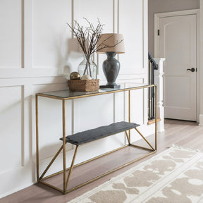 Ranol Brass Console Table by Zuomod at Eve Furniture