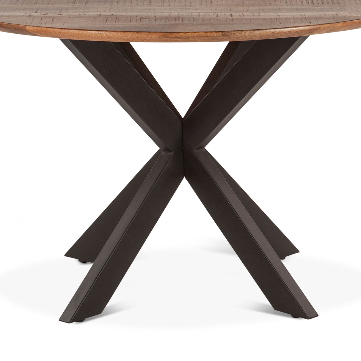 Rapallo 48" Round Dining Table in Natural Mango Wood and Iron by Home Trends & Design at Eve Furniture