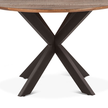 Rapallo 48" Round Dining Table in Natural Mango Wood and Iron by Home Trends & Design at Eve Furniture