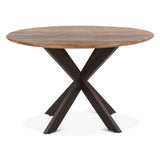 Rapallo 48" Round Dining Table in Natural Mango Wood and Iron by Home Trends & Design at Eve Furniture
