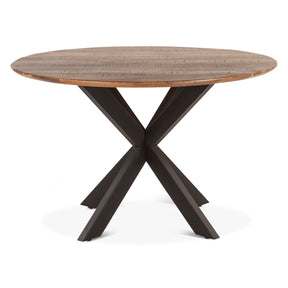 Rapallo 48" Round Dining Table in Natural Mango Wood and Iron by Home Trends & Design at Eve Furniture