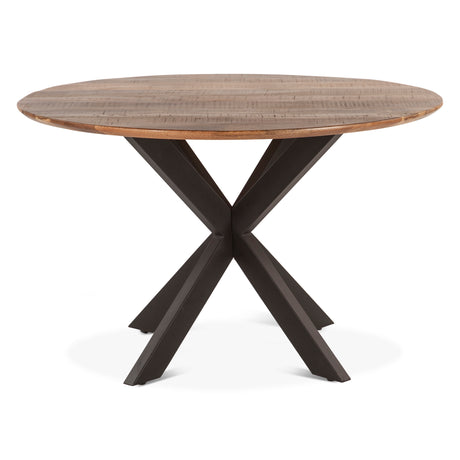 Rapallo 48" Round Dining Table in Natural Mango Wood and Iron by Home Trends & Design at Eve Furniture