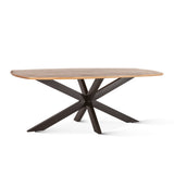 Rapallo 82" Dining Table in Natural Mango Wood and Iron by Home Trends & Design at Eve Furniture