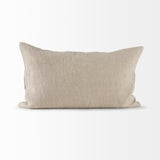Raquel Beige and Black Fabric Plaid Decorative Pillow Cover by Mercana at Eve Furniture