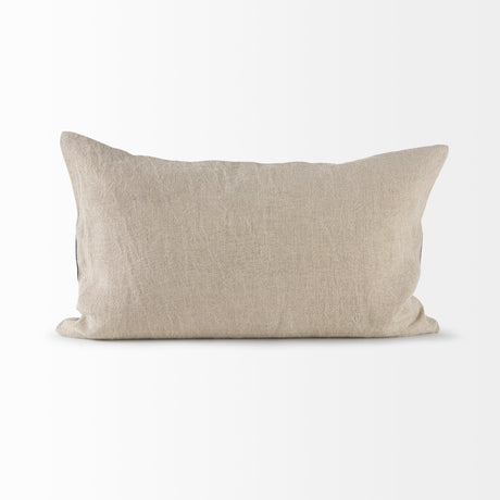 Raquel Beige and Black Fabric Plaid Decorative Pillow Cover by Mercana at Eve Furniture