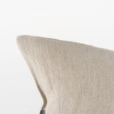 Raquel Beige and Black Fabric Plaid Decorative Pillow Cover by Mercana at Eve Furniture