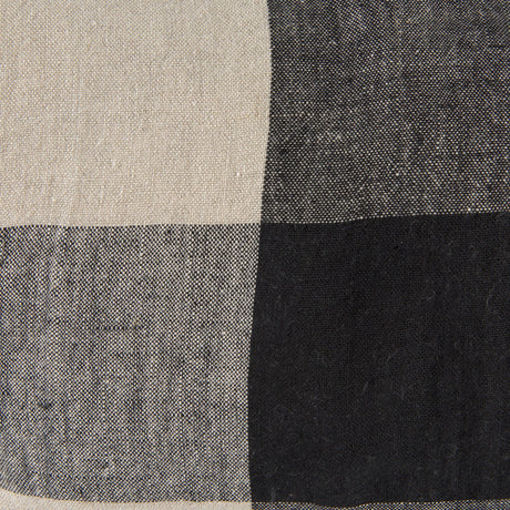Raquel Beige and Black Fabric Plaid Decorative Pillow Cover by Mercana at Eve Furniture