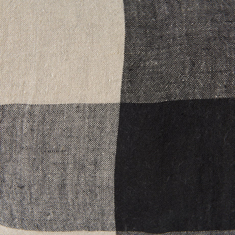 Raquel Beige and Black Fabric Plaid Pillow Cover w/Down Filler, Set of 2 by Mercana at Eve Furniture