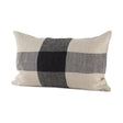 Raquel Beige and Black Fabric Plaid Pillow Cover w/Down Filler, Set of 2 by Mercana at Eve Furniture