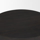 Rashama Dark Brown Wood Stacked Geometric Round Accent Table by Mercana at Eve Furniture