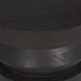 Rashama Dark Brown Wood Stacked Geometric Round Accent Table by Mercana at Eve Furniture