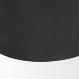 Rashama Dark Brown Wood Stacked Geometric Round Accent Table by Mercana at Eve Furniture